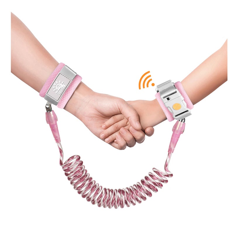 WSZCML Anti Lost Wrist Link,Toddler Harness Walking Leash with Induction Lock,Reflective Child Wrist Leashes for Baby,6.56ft Kids Leash for Supermarket Mall Airport Amusement Park Zoo Travel（Pink） - Image 1